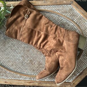 Dress Barn To The Knee Buckle Detail Boots 10